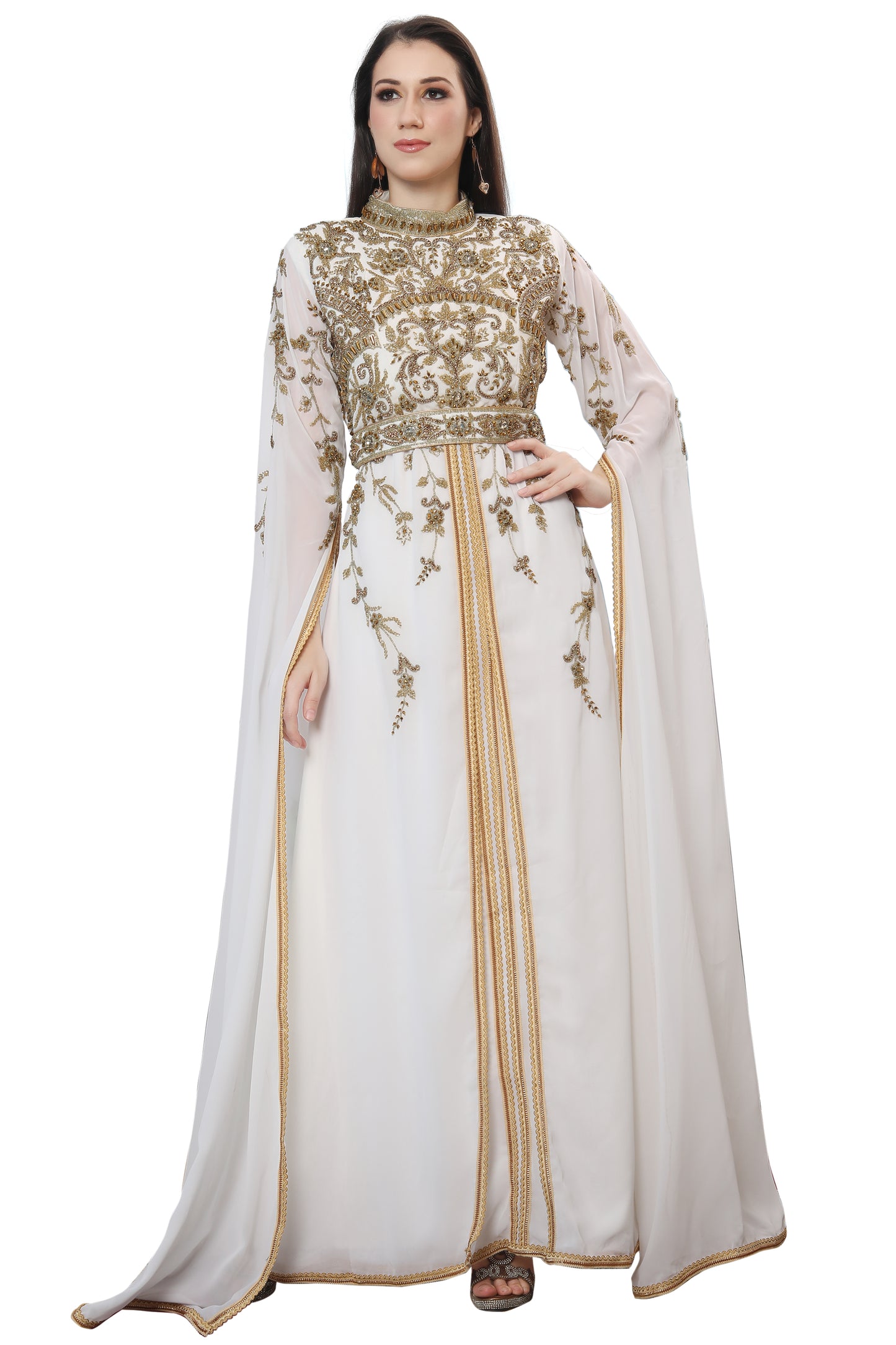 Brown Women Arabic Design Long Sleeve Lace Up Dress, Size: S M L XL XXL at  Rs 1249 in Mumbai